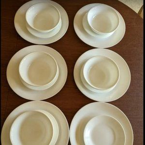 18-Piece Service for 6 Dinnerware Set, Triple Layer Glass and Chip Resistant, Li